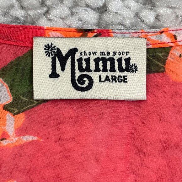 Show Me Your Mumu Peta Tunic Coral Orange Mai Tai Oversized Womens Large - Picture 4 of 9